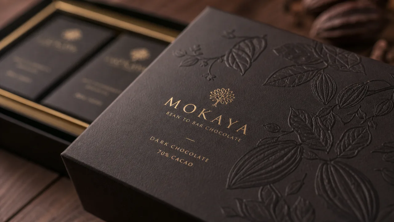 Embossed chocolate packaging